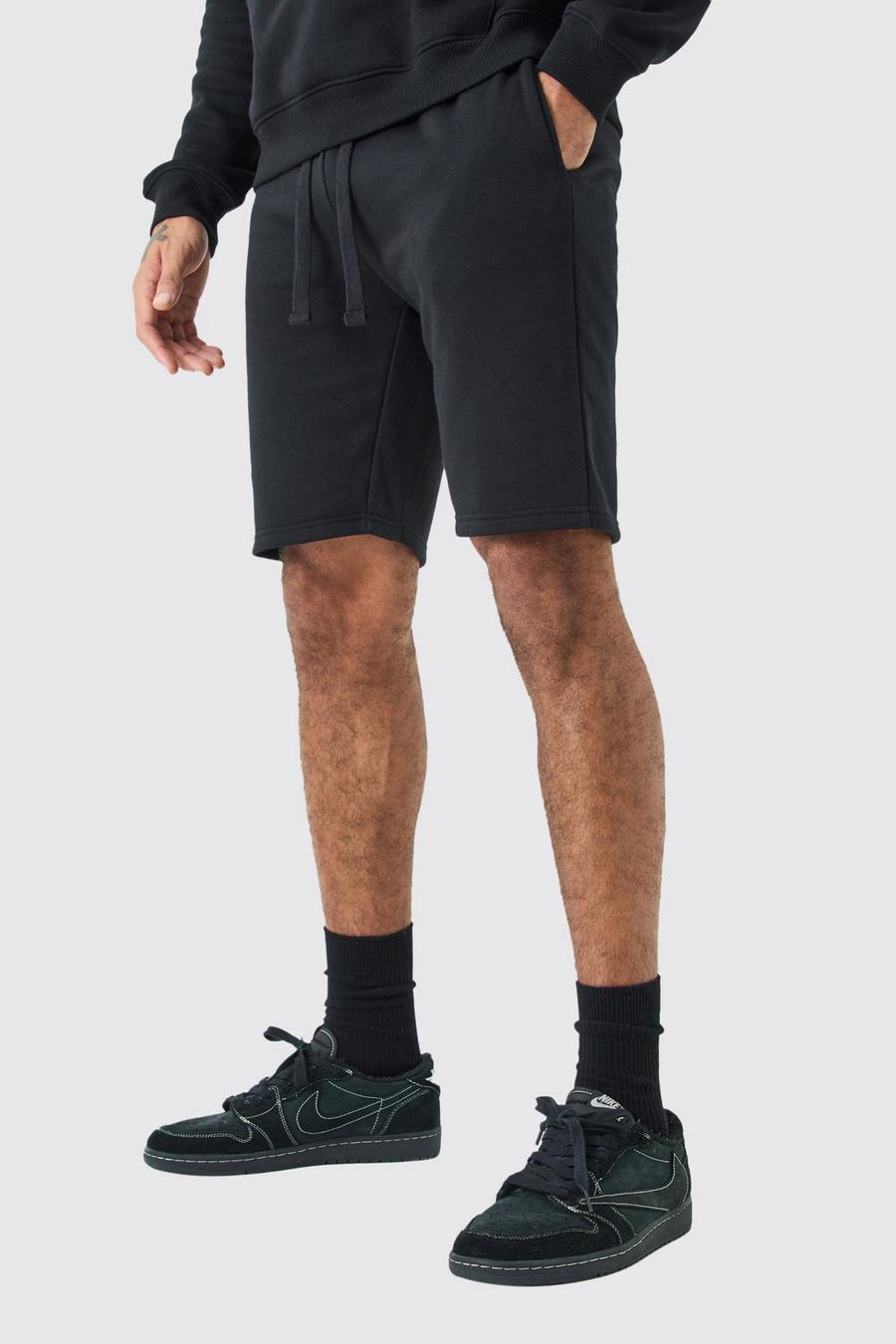 Black Korte Jersey Slim Fit Shorts