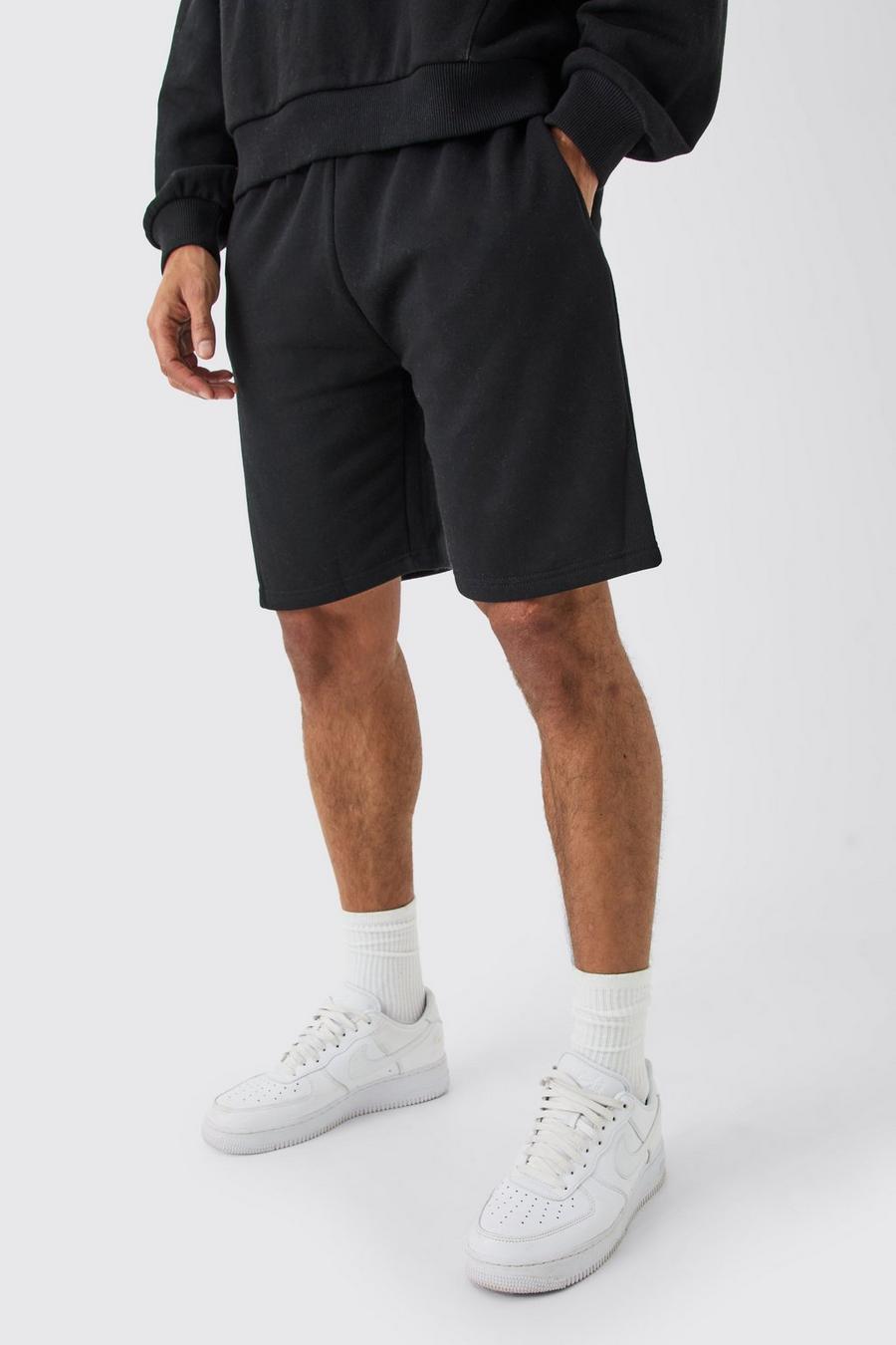 Black Baggy Jersey Shorts image number 1