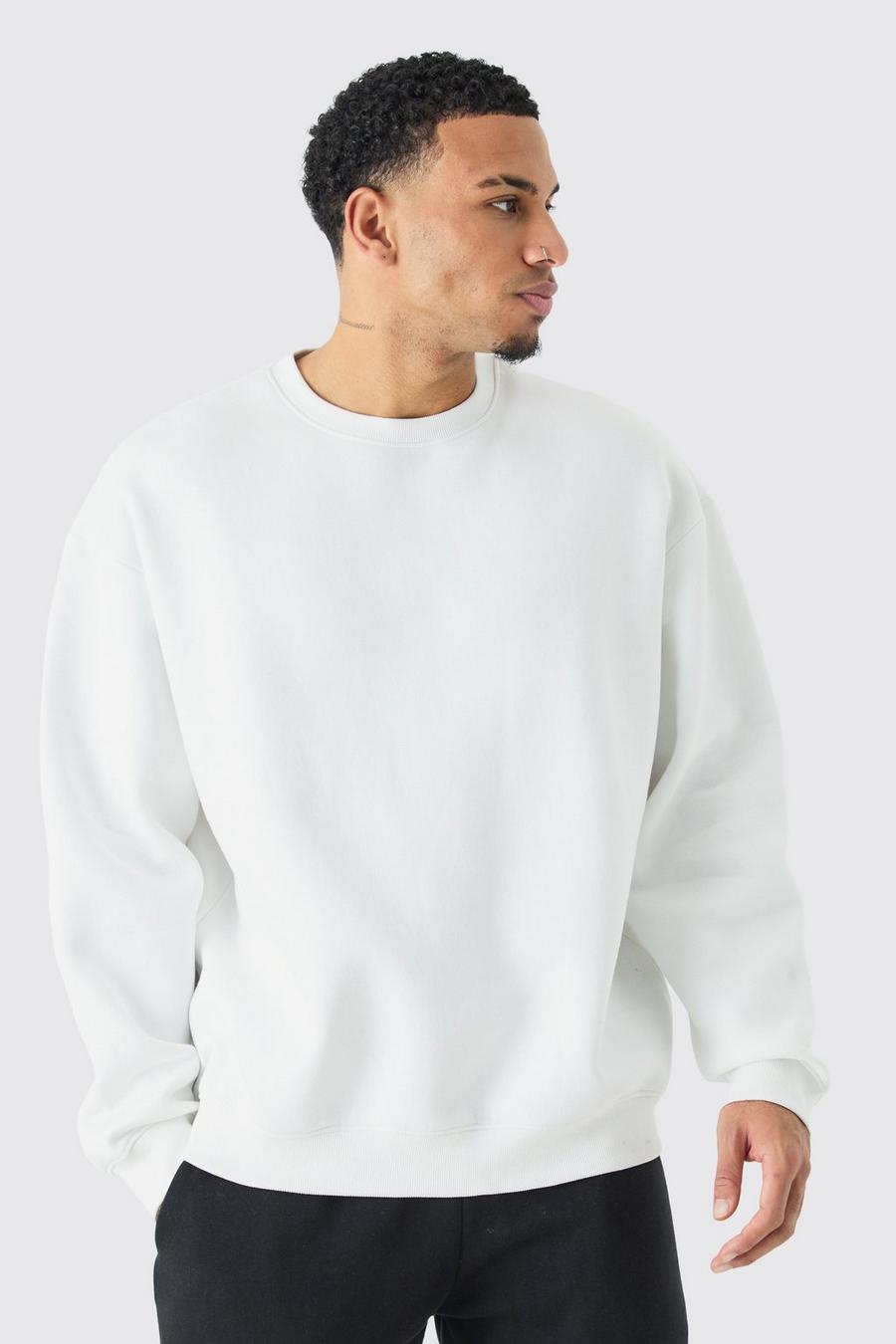 White Basic Crew Neck Sweatshirt image number 1