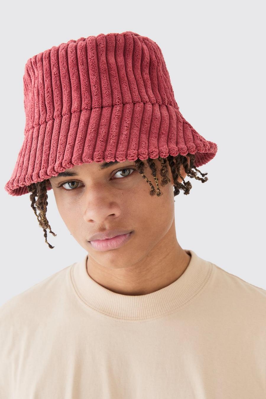 Chunky Cord Bucket Hat In Red