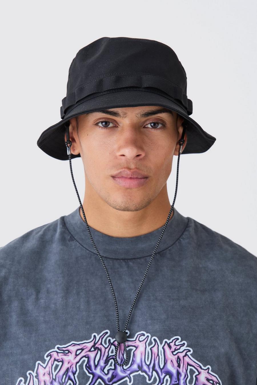 Fisherman Style Bucket Hat In Black