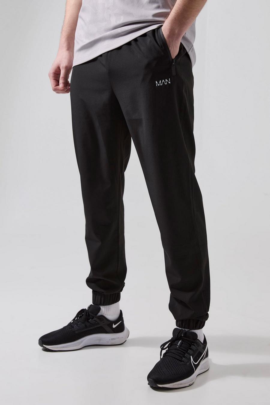 Black Tall Man Active Gym Tapered Sweatpant