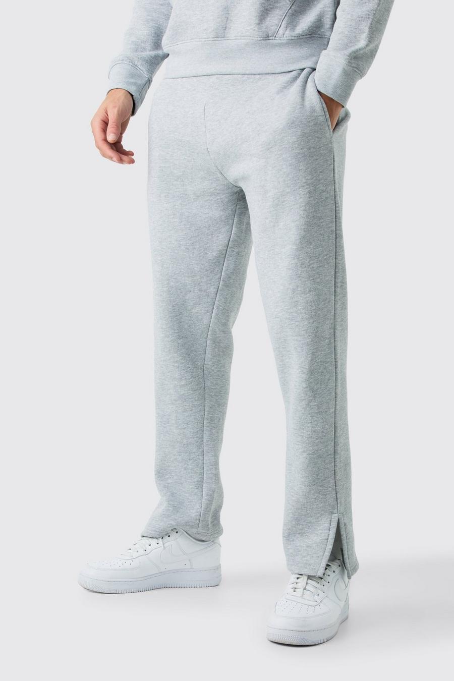 Pantaloni tuta con spacco sul fondo, Grey marl image number 1