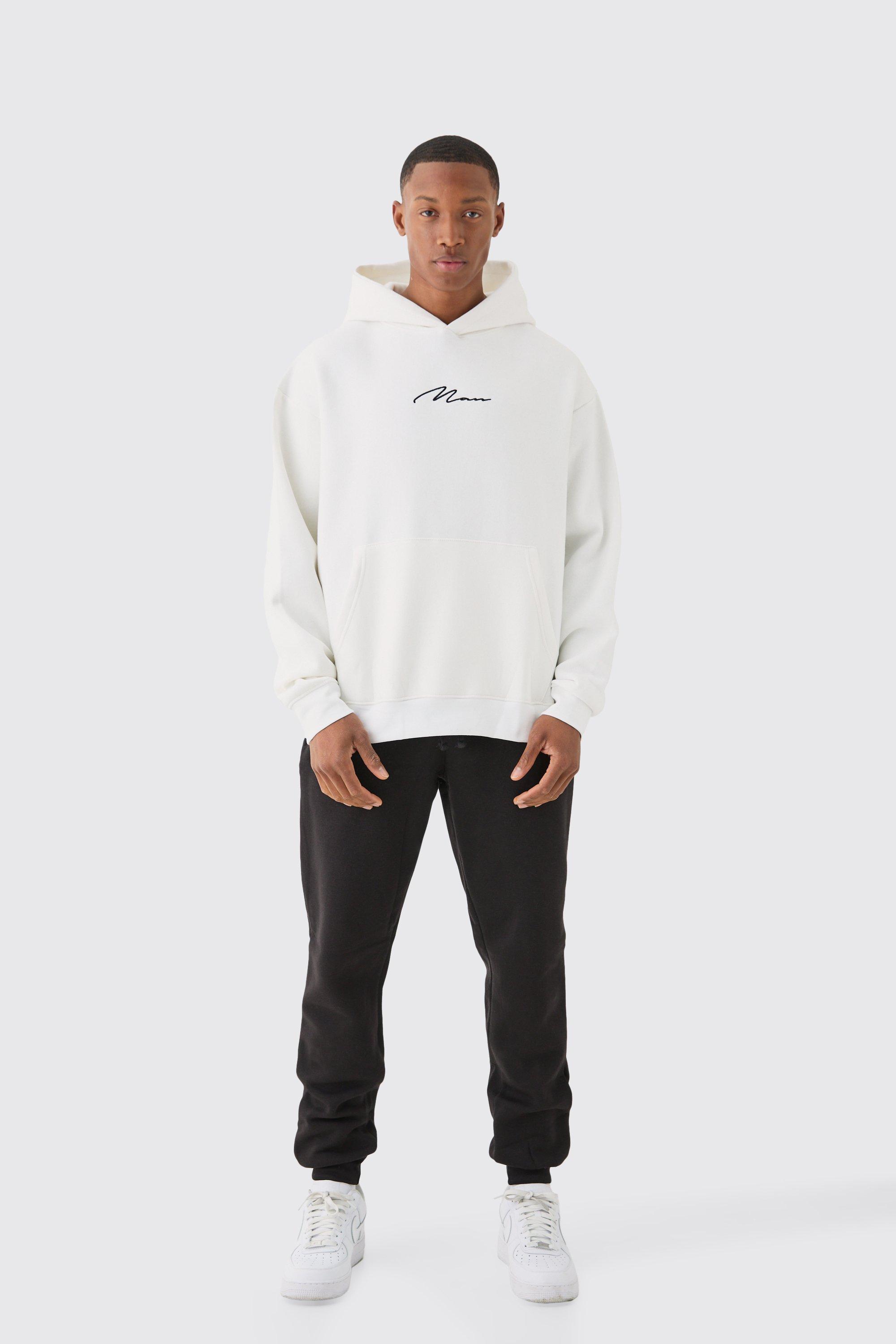 Man Signature Overszied Over The Head Hoodie boohoo