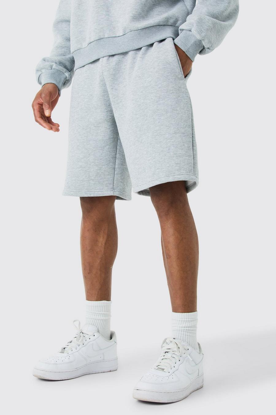 Pantalón corto oversize de tela jersey, Grey marl image number 1