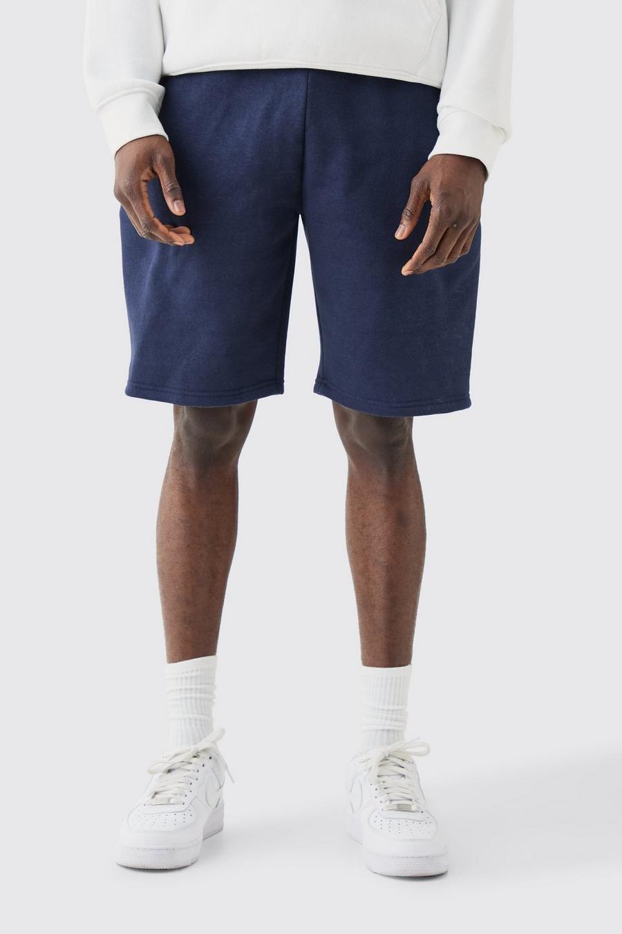 Navy Baggy Jersey Shorts image number 1