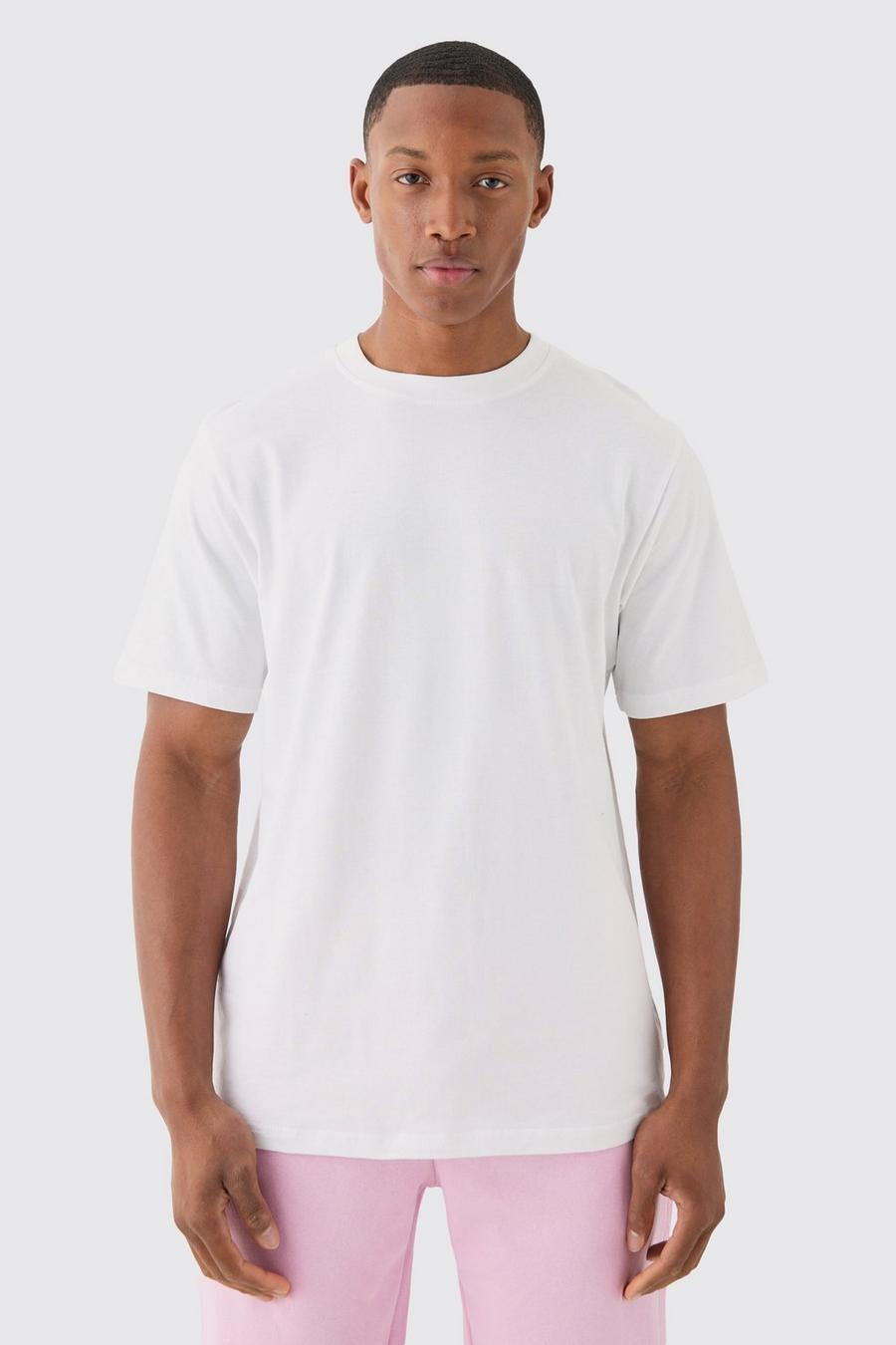 Basic Rundhals T-Shirt, White image number 1