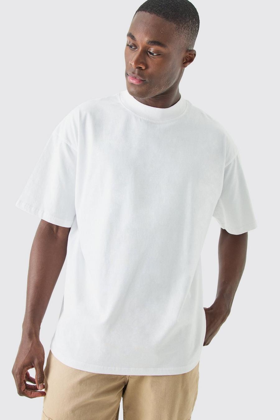 Camiseta oversize con cuello extendido, White image number 1