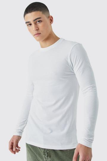 Long Sleeve Muscle Fit T-shirt white