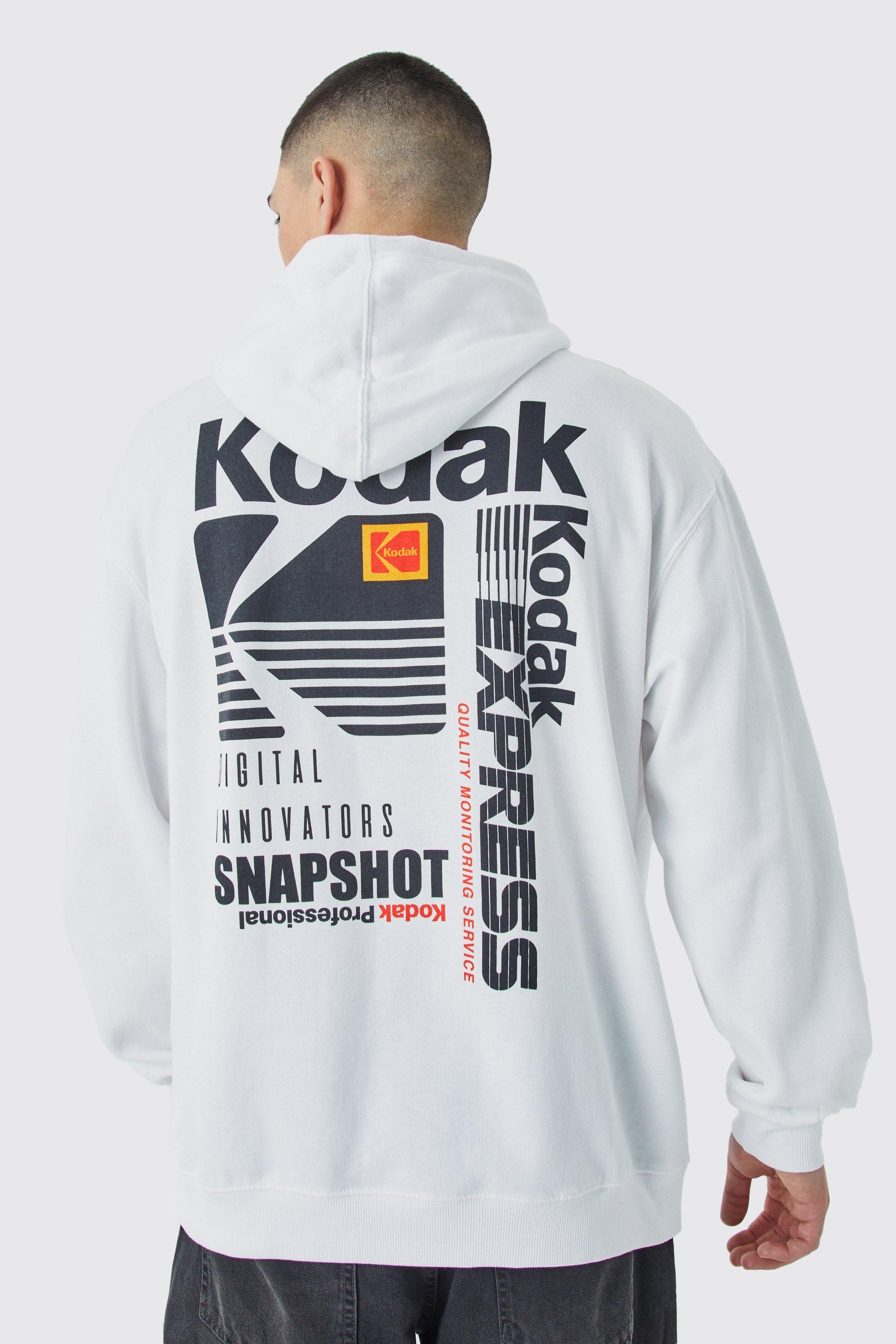 Sudadera oversize con capucha y estampado Kodak boohoo