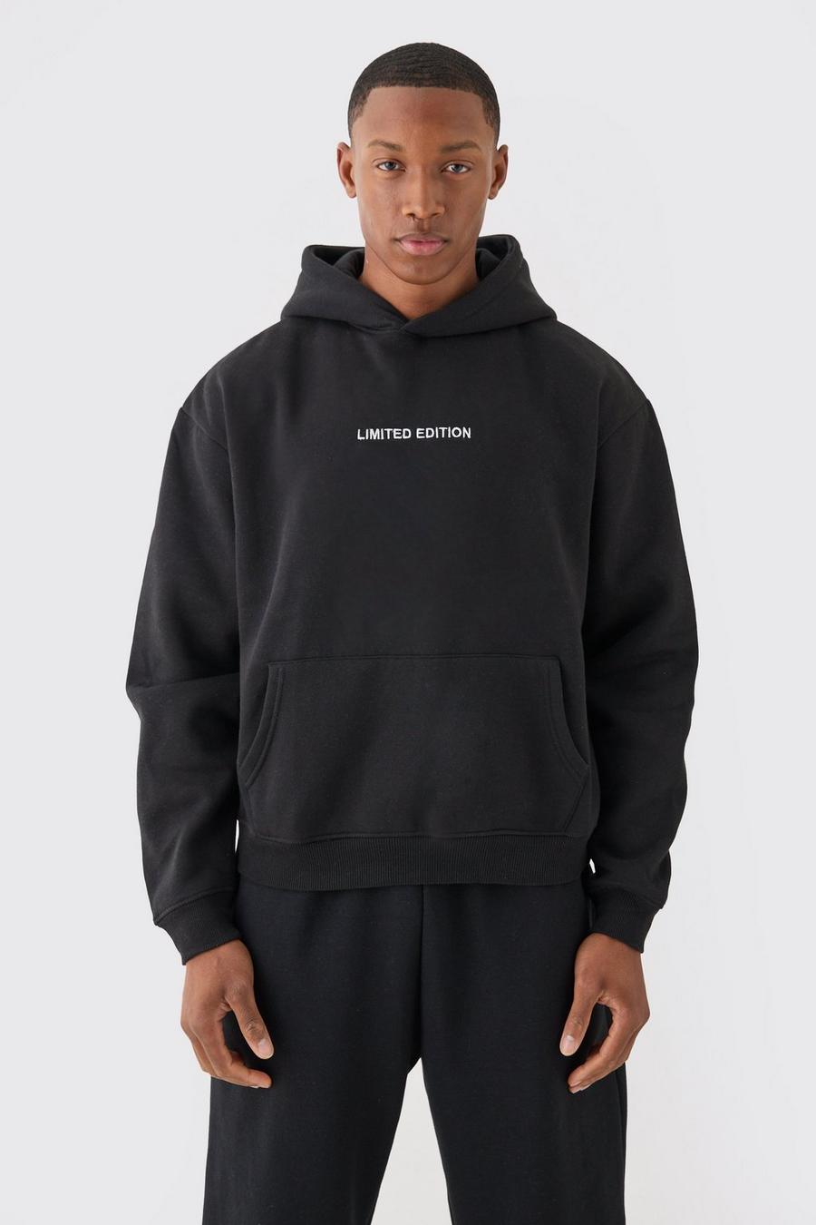 Black Limited Oversize hoodie i boxig modell image number 1