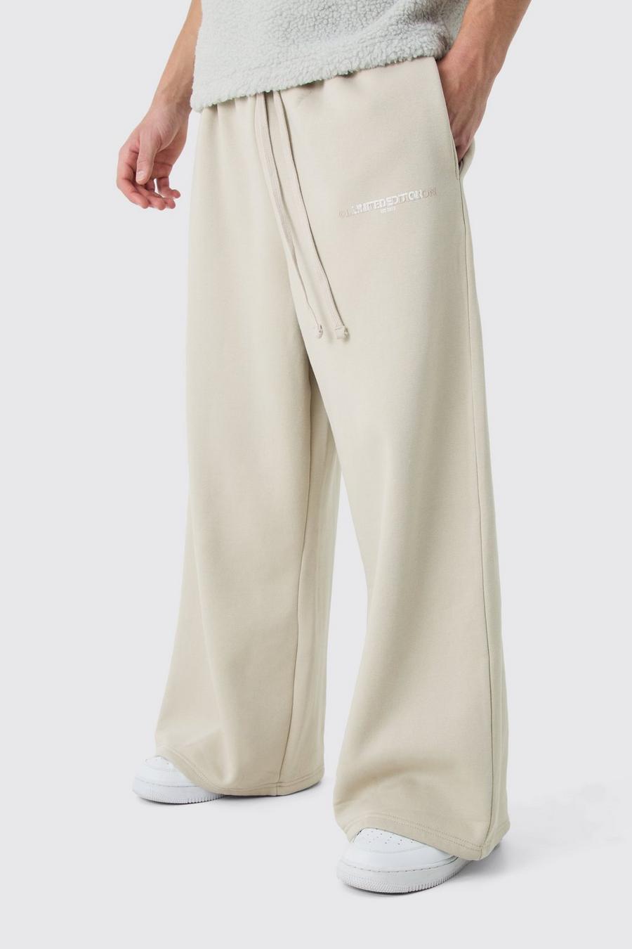 Beige Extreme Wide Limited Leg Jogger