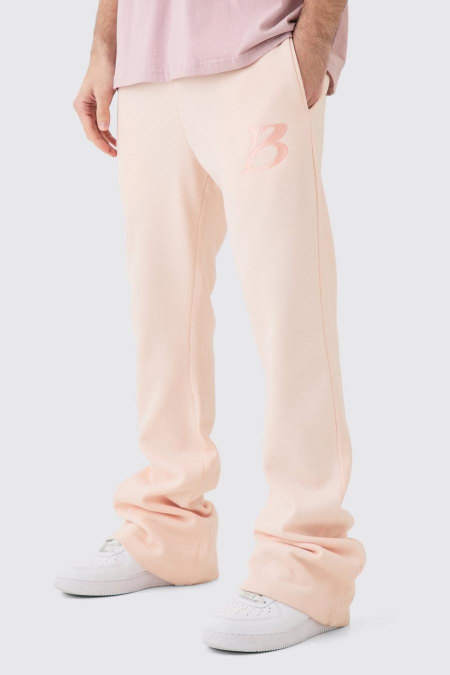 Pantaloni tuta Slim Fit con pieghe sul fondo, Pastel pink