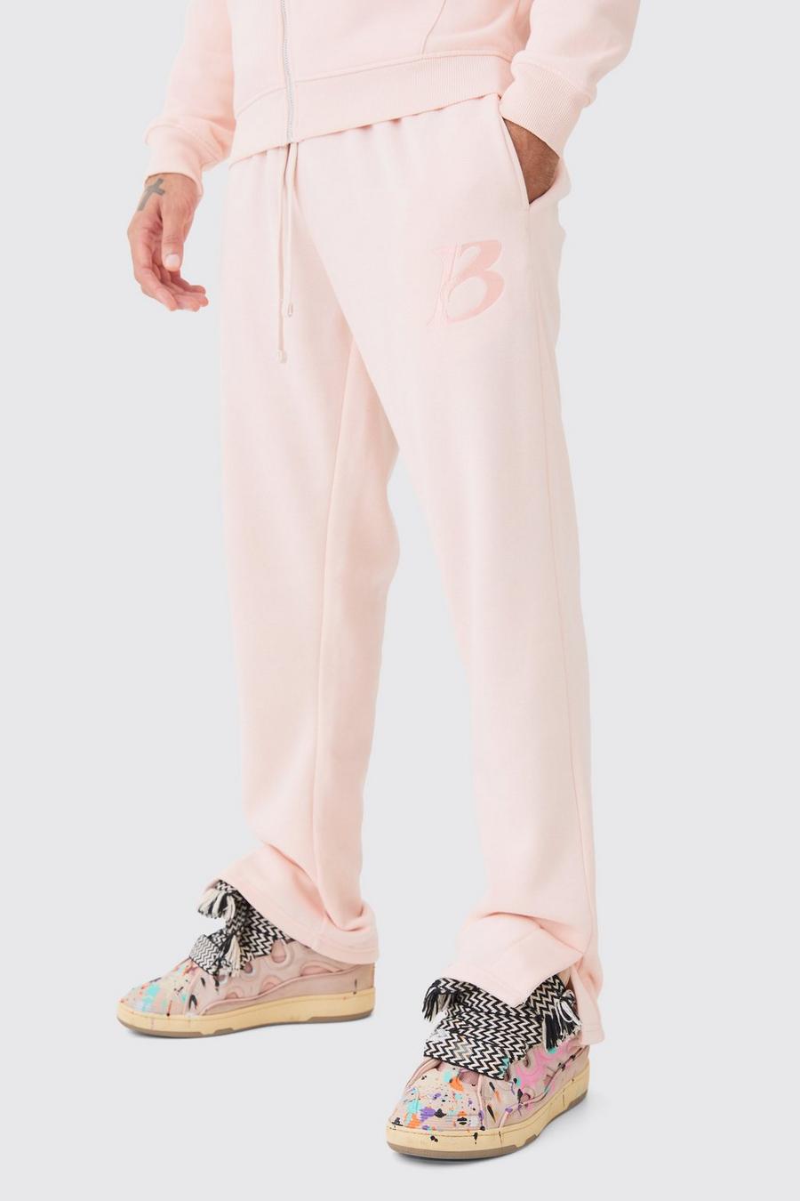 Pantaloni tuta Regular Fit con spacco sul fondo, Pastel pink image number 1