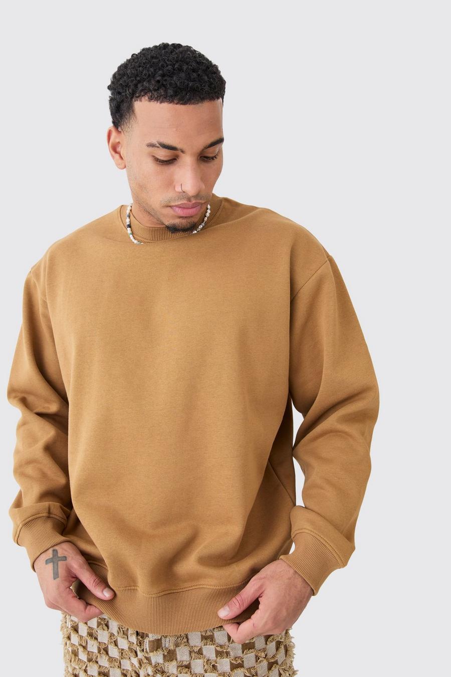 Sweat ras-du-cou oversize, Tobacco image number 1