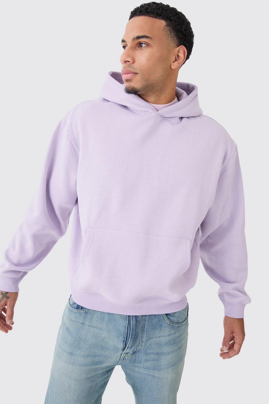 Lilac Oversized Boxy Over The Head Hoodie image number 1