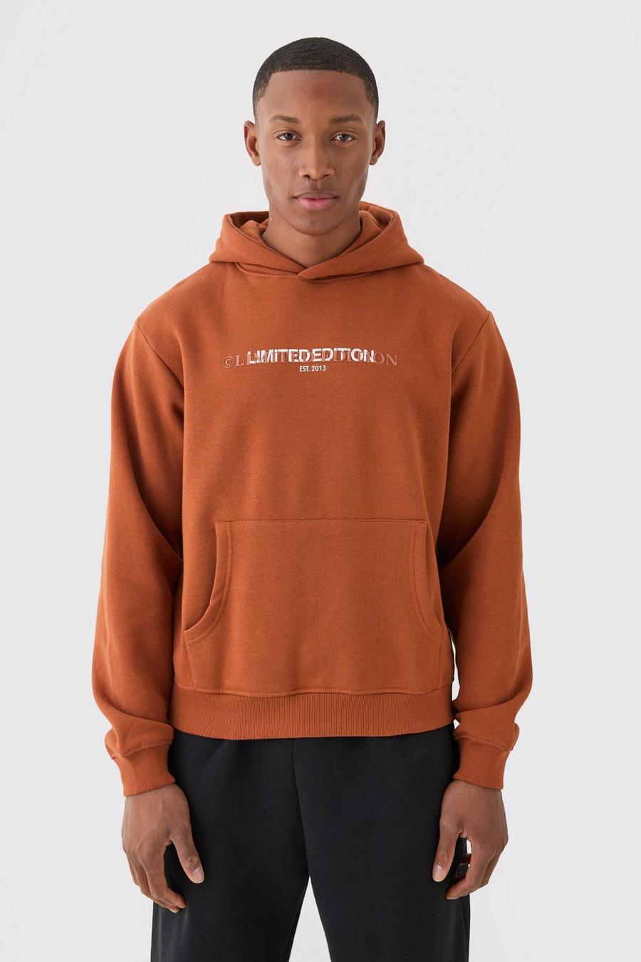 Tobacco  Boxy Basic Limited Hoodie image number 1
