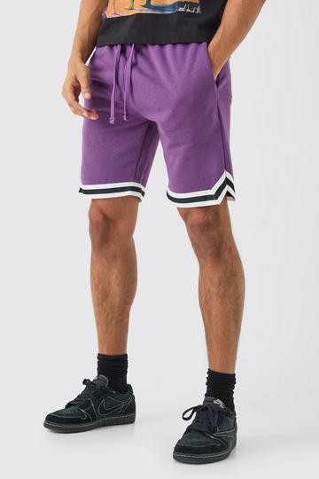 Loose Fit Mid Length Basketball Short purple