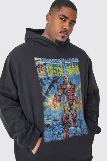 Black Plus Iron Man Comic Oversized Hoodie