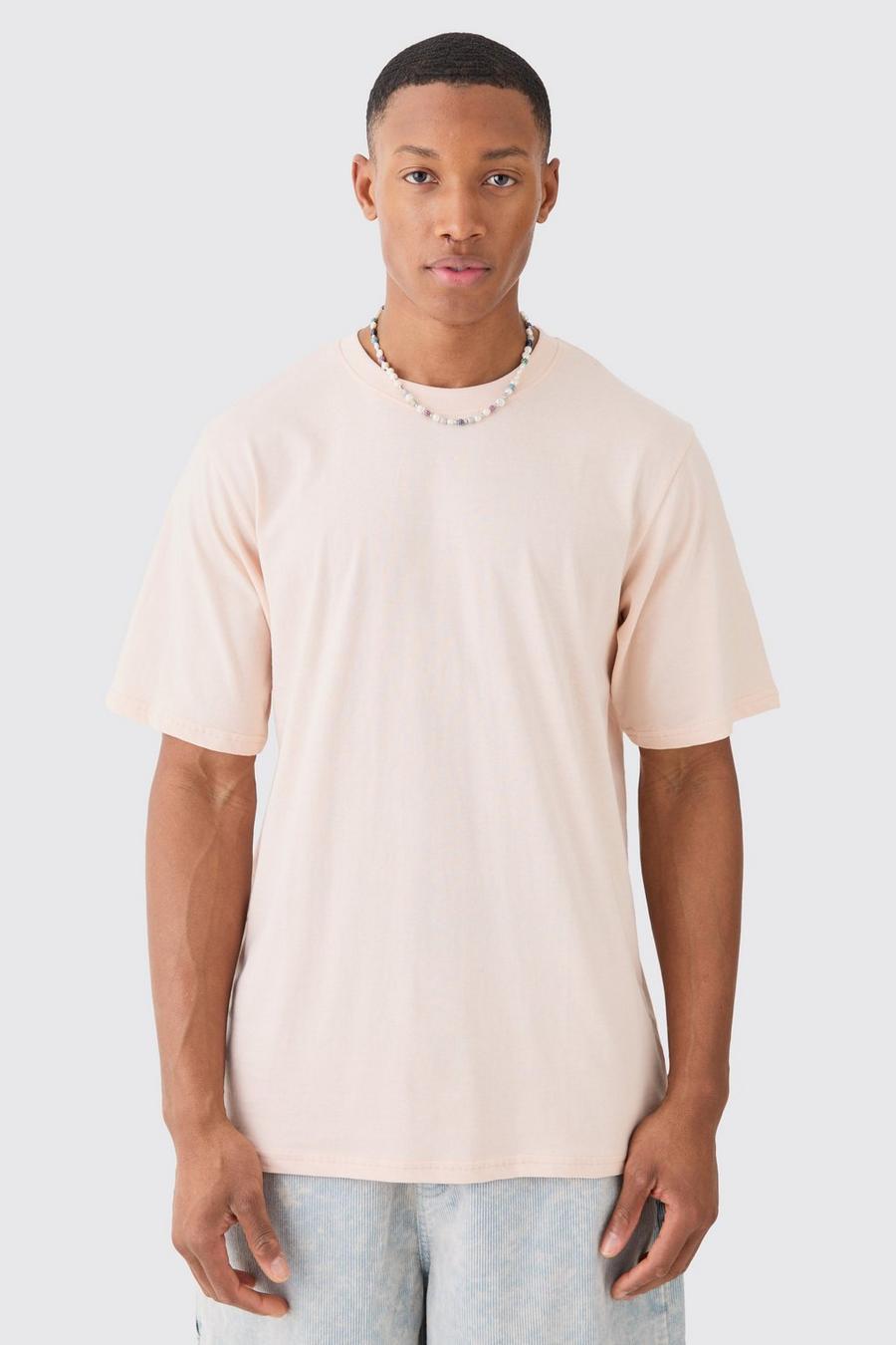 Camiseta básica con cuello de caja, Pastel pink image number 1