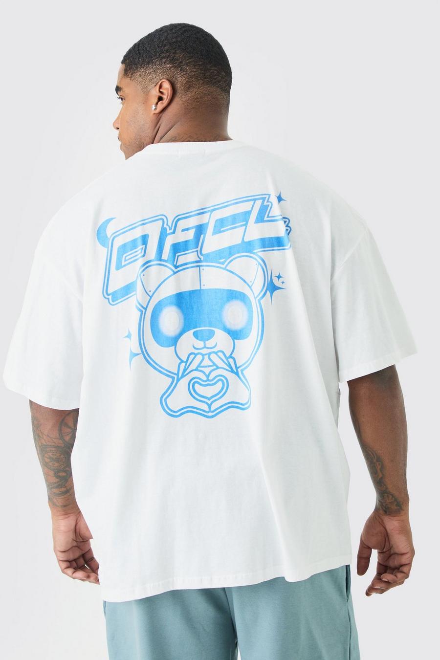White Plus Oversized Ofcl Teddy Graphic T-shirt