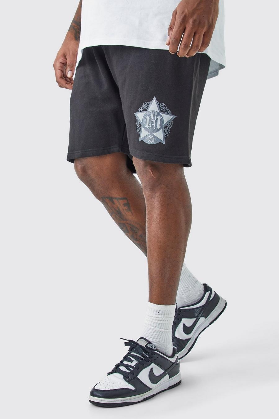 Black Plus BM Grå shorts med ledig passform