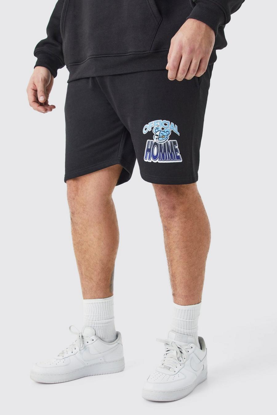 Black Plus Baggy Official Homme Shorts In Zwart