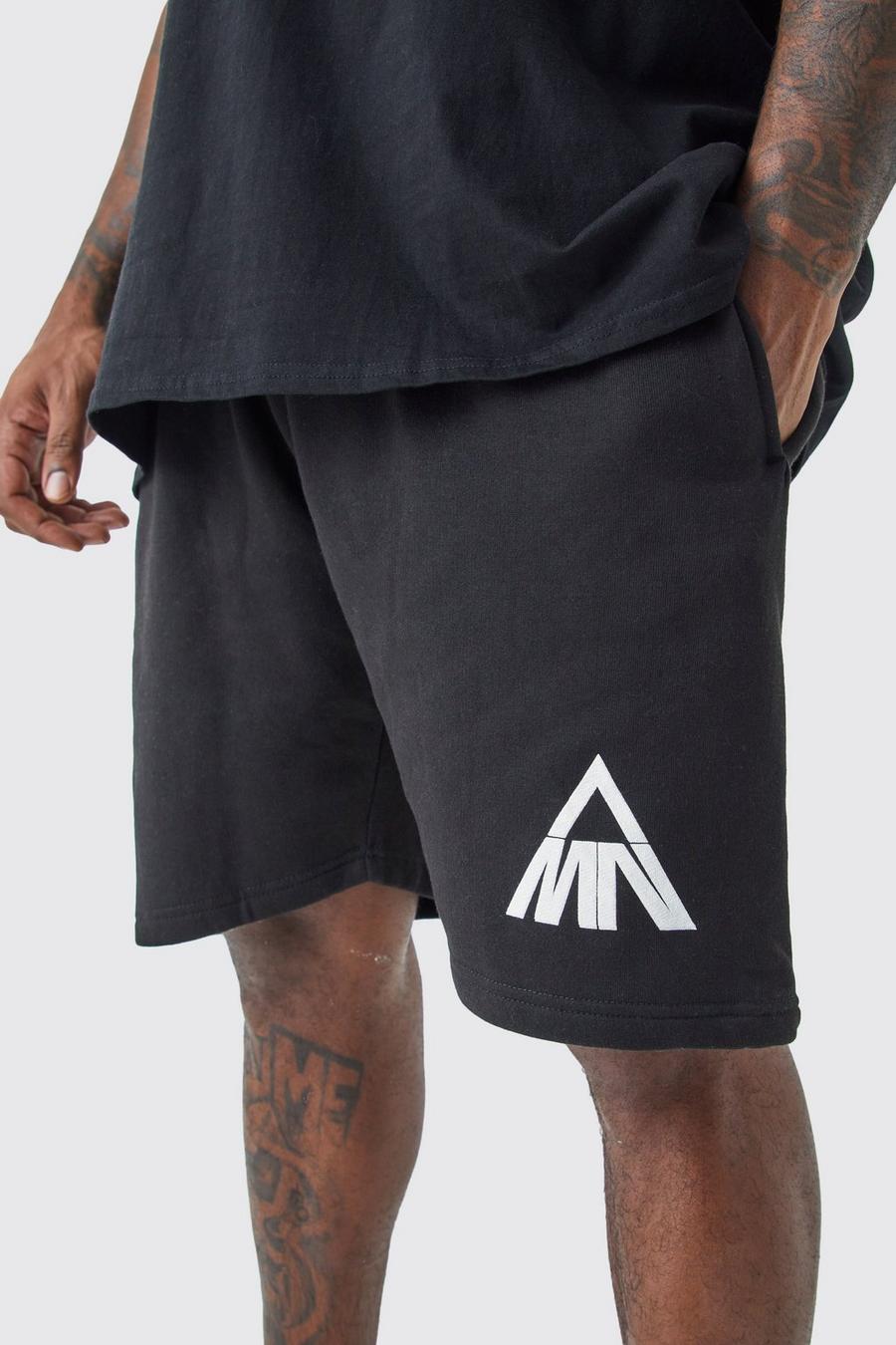 Black Plus Baggy Driehoekige Man Shorts In Zwart image number 1