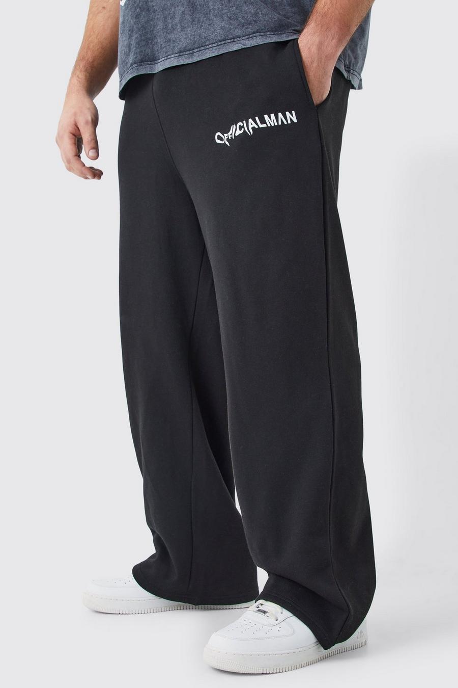 Pantaloni tuta rilassati Plus Size Official Man neri, Black image number 1