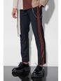 Chocolate Slim Side Panel Suit Trousers