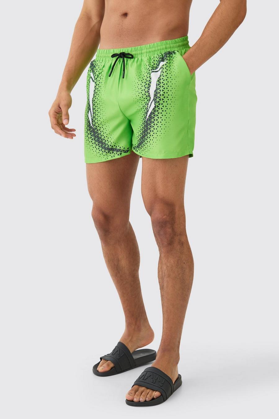 Kurze Sport-Badehose, Lime