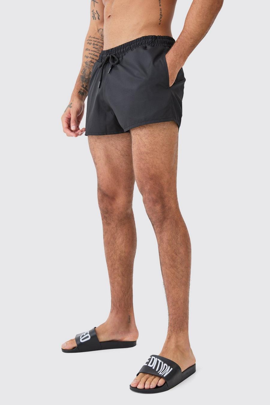Costume a pantaloncino super corto in nylon ripstop, Black image number 1