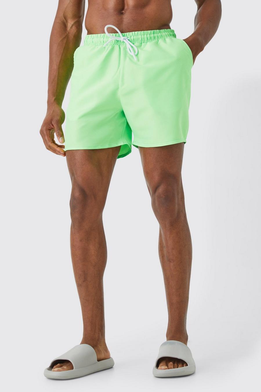 Costume a pantaloncino medio in tinta unita, Green image number 1
