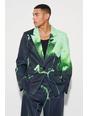 Green Relaxed Fit Marble Print Blazer