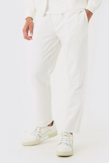 Linen Mix Smart Tapered Trousers natural