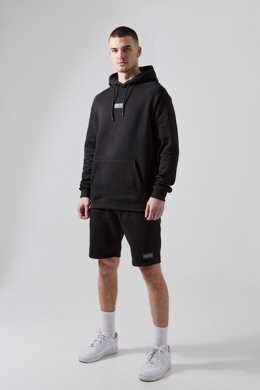 Tall Man Active Trainingshoodie und Shorts, Black image number 1