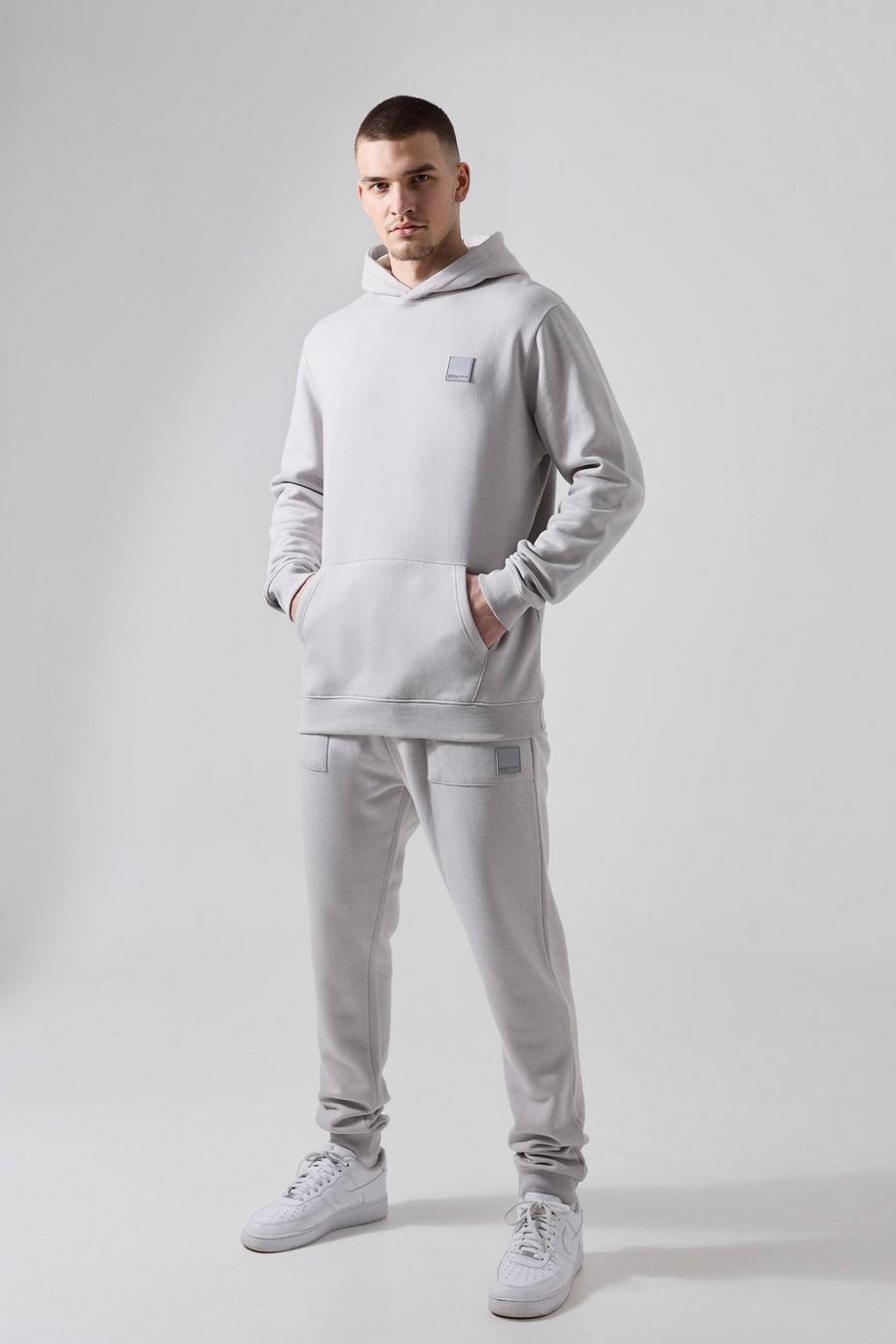 Grey Tall Man Active Gym Hooded Tracksuit image number 1