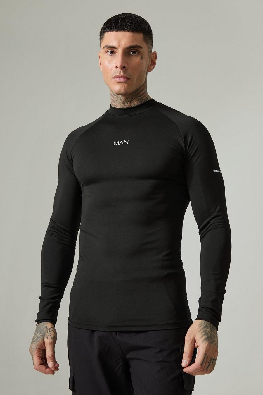 Black Tall Man Active Compressie Training Top image number 1