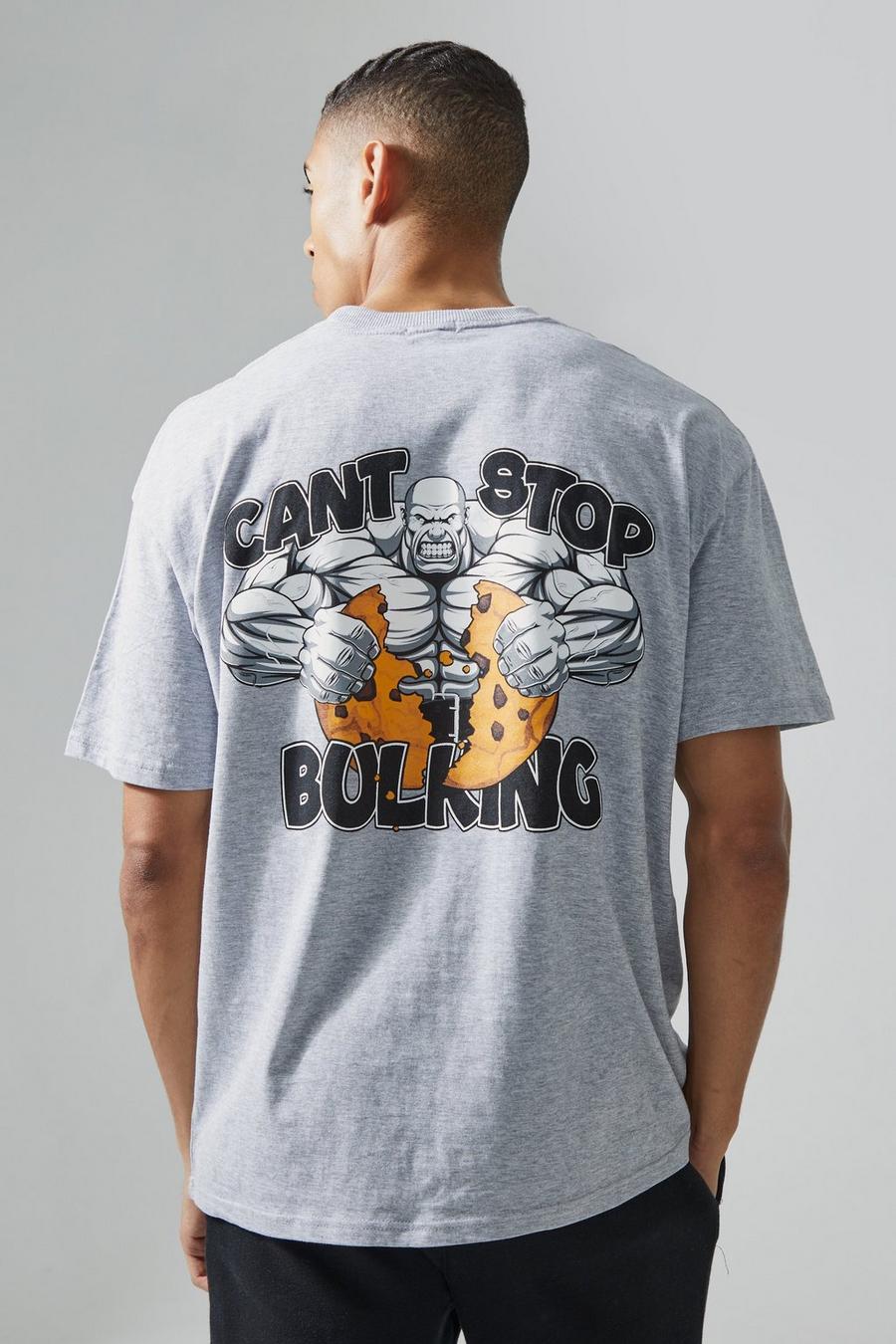 Camiseta MAN Active oversize con estampado Bulking, Grey marl image number 1