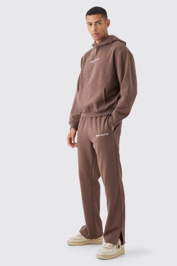 Chocolate Brown Limited Edition Oversized Boxy Split Hem Tracksuit