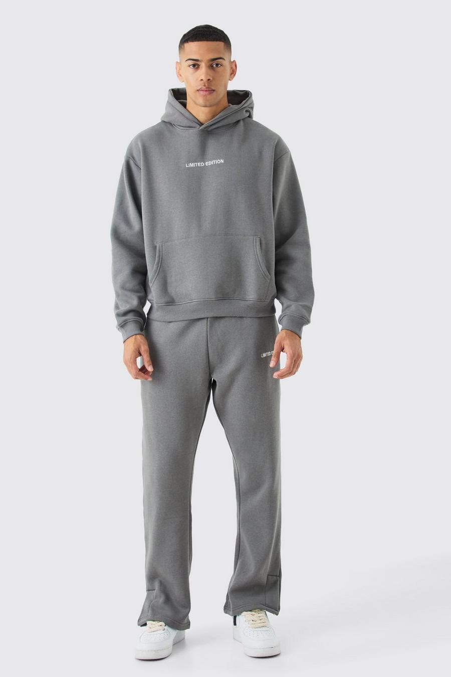Kastiger Limited Edition Oversize Trainingsanzug mit geteiltem Saum, Charcoal image number 1