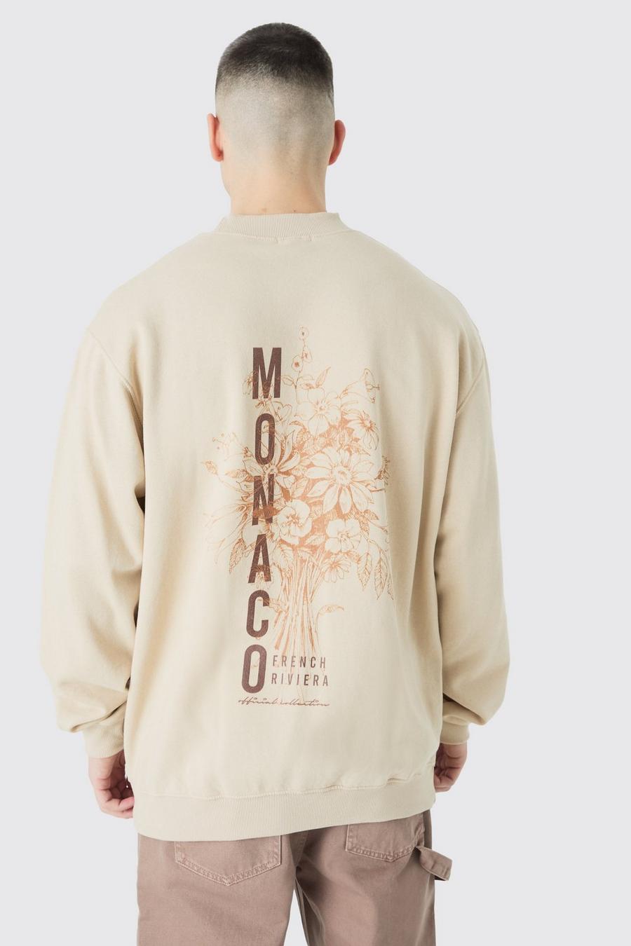 Sand Tall Monaco Sweatshirt med tryck på ryggen image number 1