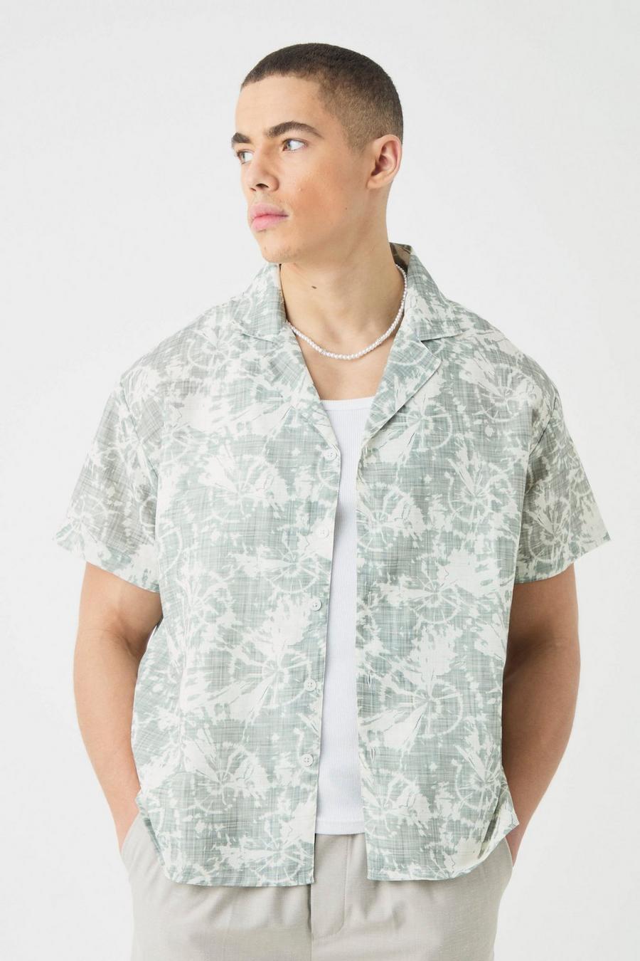 Stone Kortärmad skjorta med batikmönster image number 1
