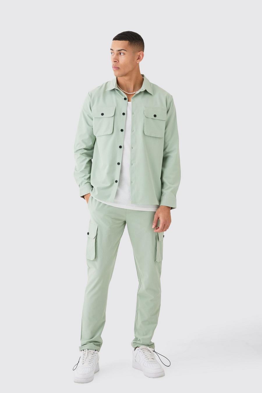Sage Lightweight Stretch Utility Shirt And Trouser Set image number 1