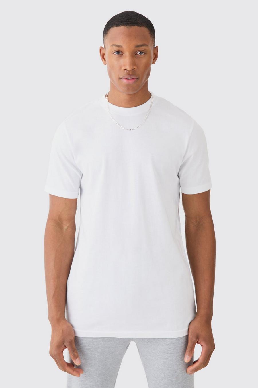White Basic Slim Fit T-Shirt image number 1