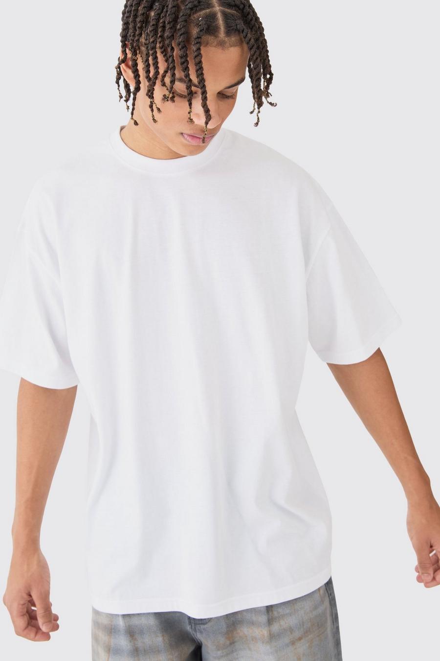 White Oversized Basic T-shirt image number 1