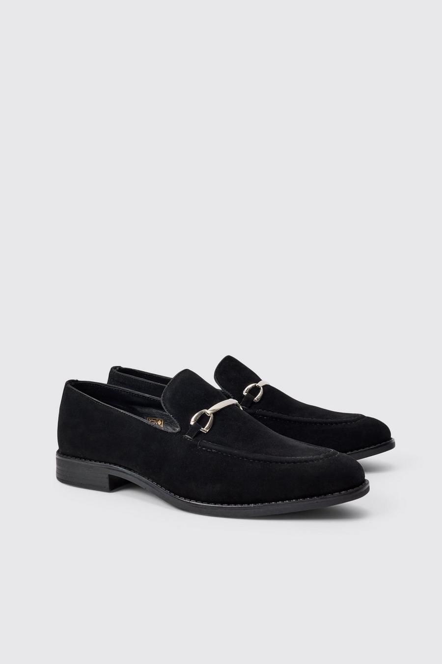 Black negro Faux Suede Snaffle Loafer