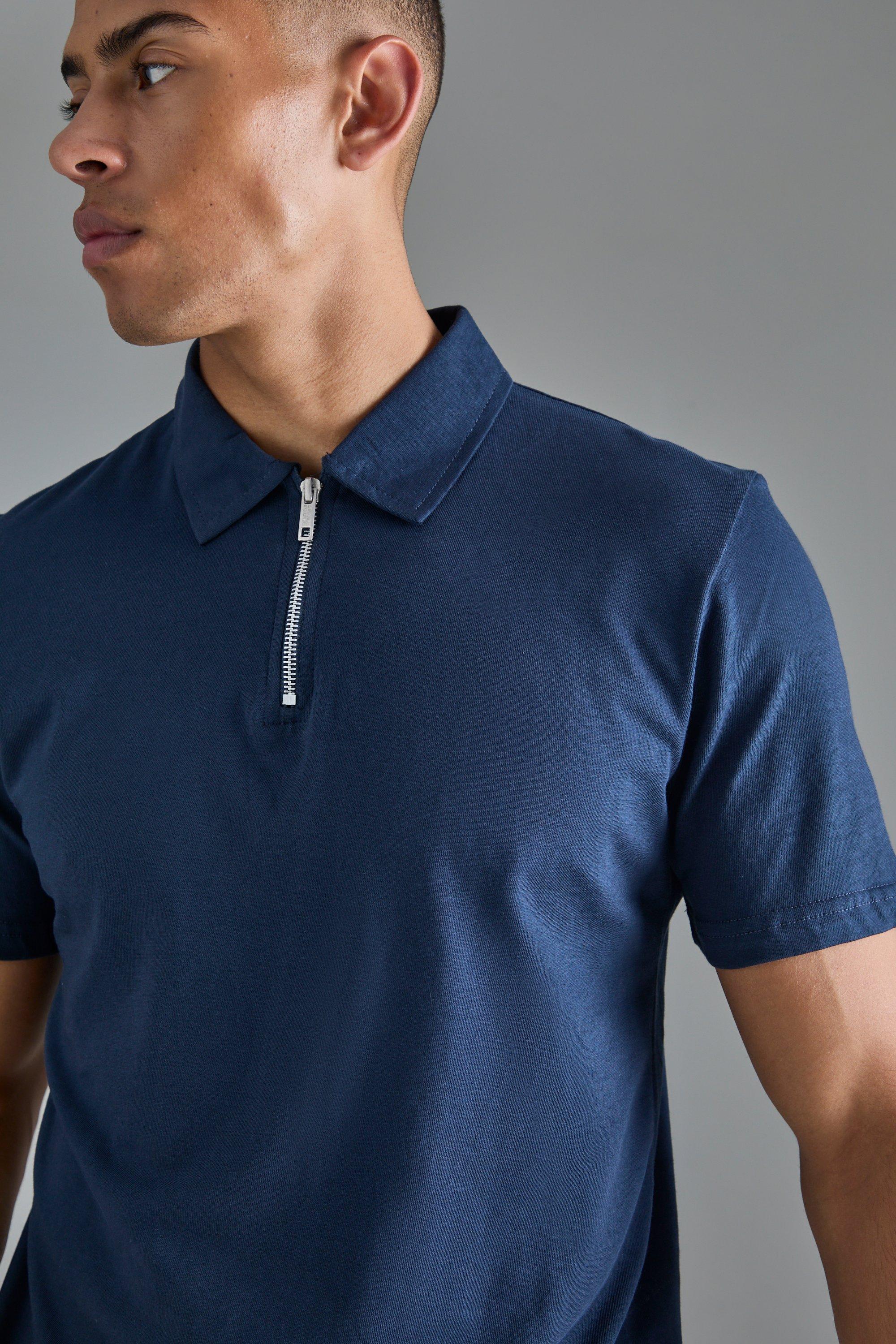 Slim Zip Neck Polo