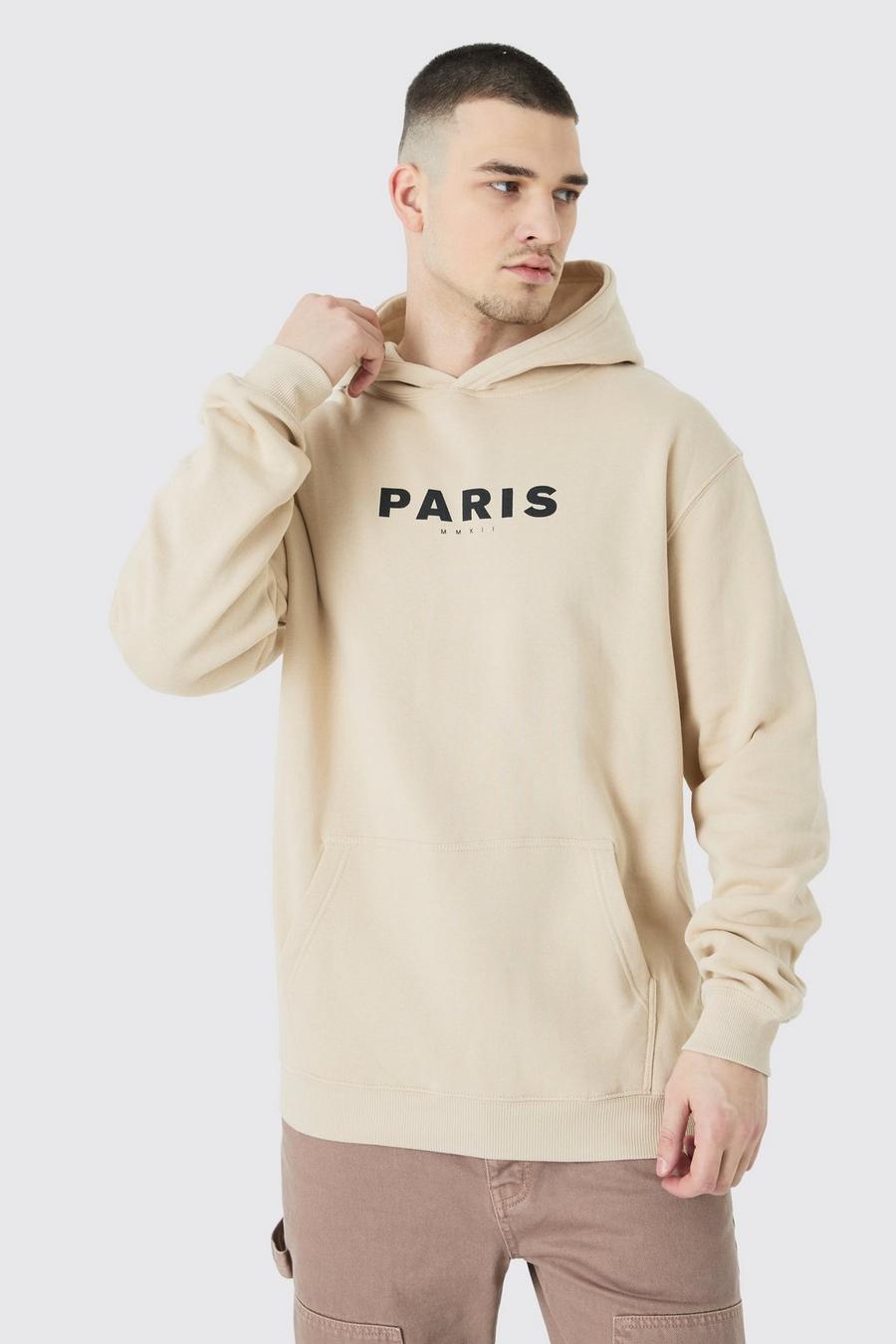 Sand Tall Paris Hoodie med tryck image number 1
