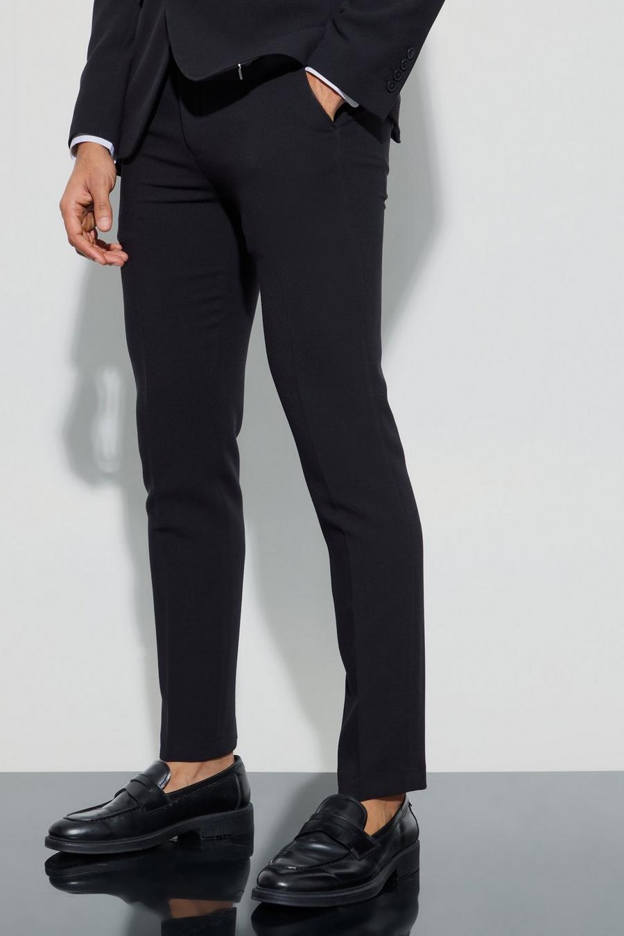Black Jersey Skinny Suit Trousers